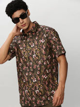 Men Green Floral Casual Casual Shirts-JUPITERPRINT-1796-Olive